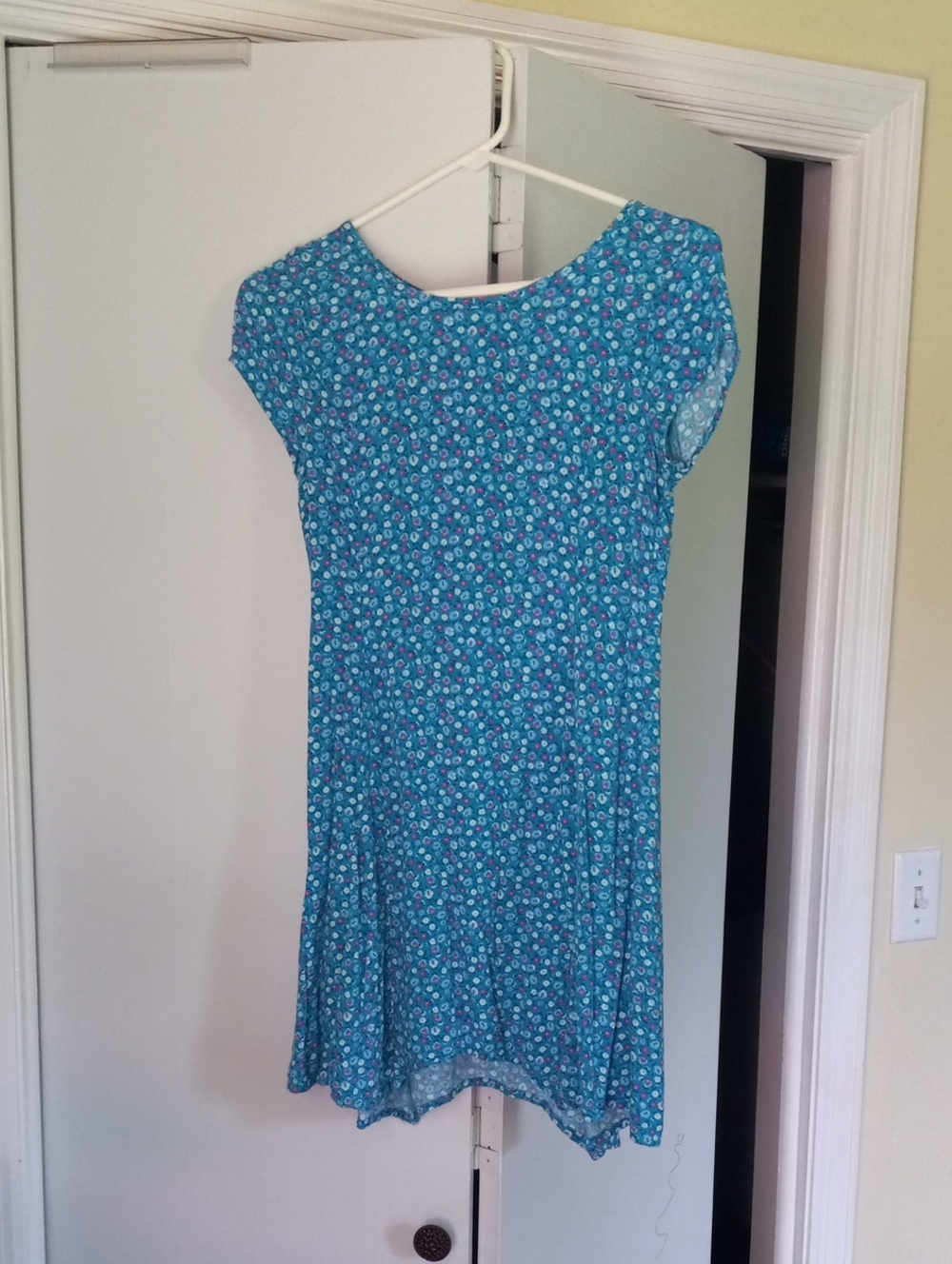 Mudd Teal Blue Floral Cap-Sleeve Dress